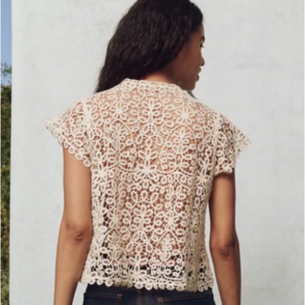 THE GREAT. The Lattice Top in Cream • NWT - Picture 2 of 10